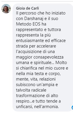 Testimonianza Metodo Eos e Darshanaji